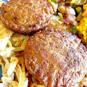 sausage at Leo's Superfood Vegan Cafe in Northridge