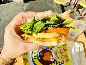 2022.JAN28- 1. McLeos Breakfast Muffin ($12.50) nooch sauce lacked Kala Namak😒  at Leo's Superfood Vegan Cafe in Northridge