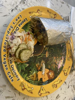 Half eaten but delicious!   at Leo's Superfood Vegan Cafe in Northridge