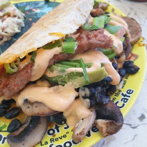 black bean quesadilla at Leo's Superfood Vegan Cafe in Northridge