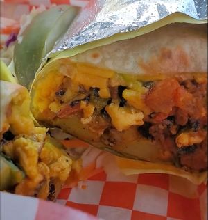 Breakfast Burrito at Leo's Superfood Vegan Cafe in Northridge