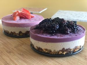 Raw Vegan Berry Cheesecake at Leo's Superfood Vegan Cafe in Northridge