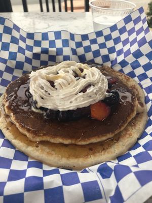 Protein pancakes at Leo's Superfood Vegan Cafe in Northridge