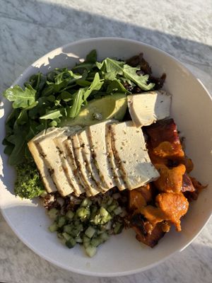 Mother Earth bowl with tofu   at Flower Child in Houston