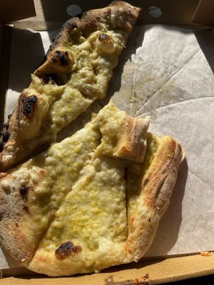 Garlic bread & vegan mozzarella   at Hangin' Pizzeria in Betws-y-coed