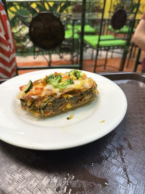 Lasagna, has cheese. Guest said it was five stars    at Rey Sol in Guatemala City