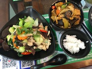 the bok choy in this dish was great at Bodhi - Bo Den Duyen in Dong Hoi