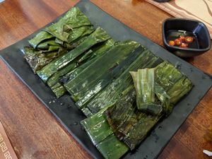 Bahn Nam (vegan shrimp steamed rice cakes) at Bodhi - Bo Den Duyen in Dong Hoi