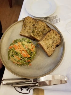 Seitan steak with couscous at Maria Do Carmo in Lisbon