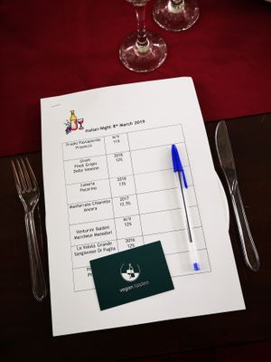 Scoresheet at Vegan Tipples in Edinburgh