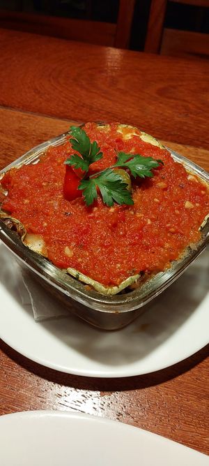 Moussaka de Carne de Soja at Papoula in Cairu