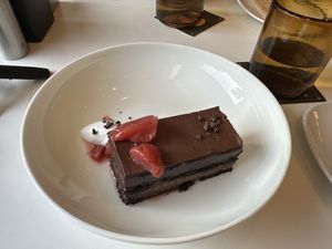 chocolate cake   at Xochi in Houston