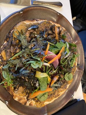 Mushroom pizza at Xochi in Houston