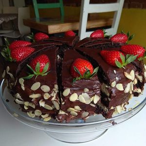 chocolate cake at Vege Express in Gliwice