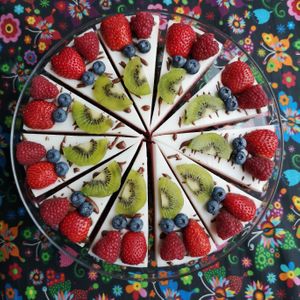 Vegan coco-fruits cake at Vege Express in Gliwice