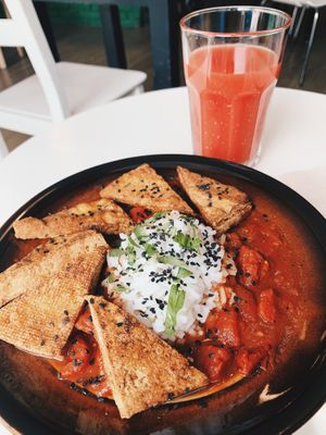 A lot of tofu... we love it 😁💛 at Vege Express in Gliwice