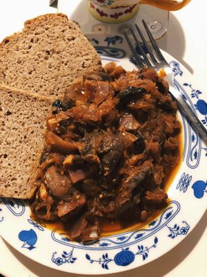 Polish traditional dish ‚bigos’ made vegan. at Vege Express in Gliwice
