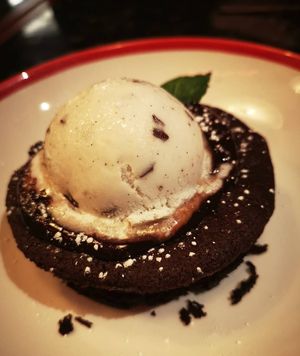 Chocolate raspberry lava cake at Frankie & Benny's in Gateshead
