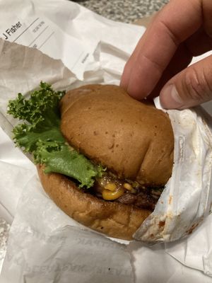 Plow burger (it’s bigger than it looks here) at Plow Burger - Hyde Park in Austin