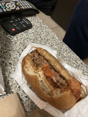 Burger of the week was a “pizza burger" at Plow Burger - Hyde Park in Austin