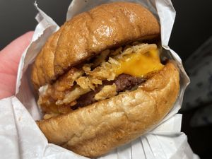 Campfire burger  at Plow Burger - Hyde Park in Austin