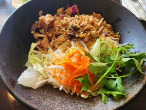 Fantasic noodle salad with tofu and mushrooms (substituted fish sauce with peanut sauce) at Bay Fusion in Spring