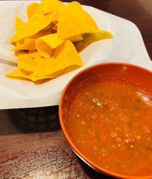 Tasty chips and salsa!  at Madre Tierra in Upland