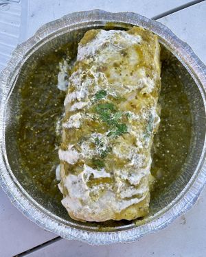 Seitan asada California wet burrito  at Madre Tierra in Upland