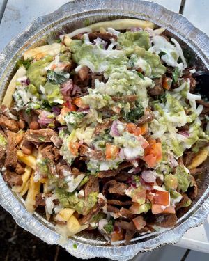 Seitan asada fries at Madre Tierra in Upland