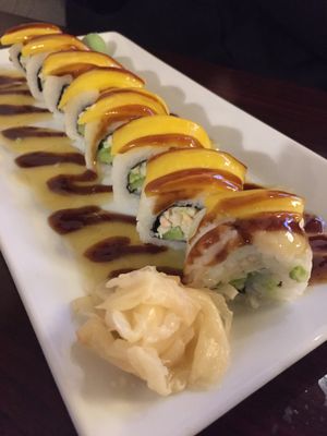 Mango roll at Madre Tierra in Upland
