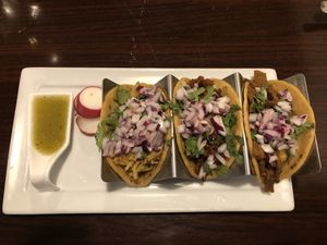 The street tacos... jackfruit, soyrizo, and seitan. at Madre Tierra in Upland