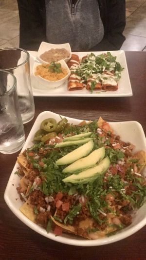 Nachos and enchiladas  at Madre Tierra in Upland
