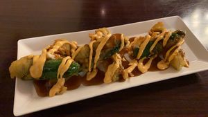 Hummingbirds (cream cheese & crab stuffed jalapeños) at Madre Tierra in Upland