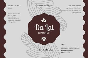 Wholewheat, wheat flour, olive oil, yeast and a pinch of salt blended together to bring out a soft round flatbread with a pouch to stuff in veggies, falafel and hummus. at Da Lat Hummus in Da Lat