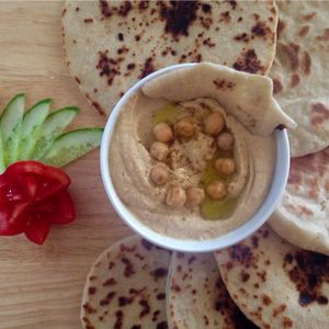 Plain Hummus with flatbread. NoostUp your day! at Da Lat Hummus in Da Lat