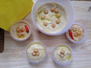 Hummus - dip that can come together with almost anything - bread, veggies, potatoes, lettuce or fresh carrots. at Da Lat Hummus in Da Lat