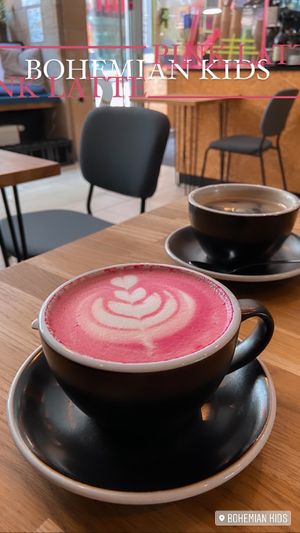 Pink Latte at Bohemian Kids Café in Leipzig