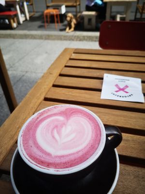 Pink Latte at Bohemian Kids Café in Leipzig