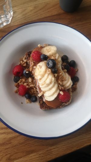 Baked banana bread at Bohemian Kids Café in Leipzig