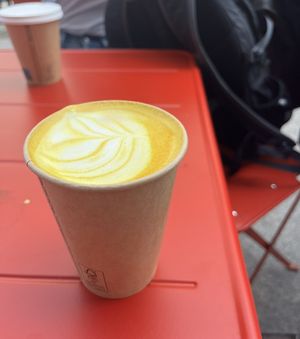 Kurkuma Latte + oat milk😄 at Bohemian Kids Café in Leipzig