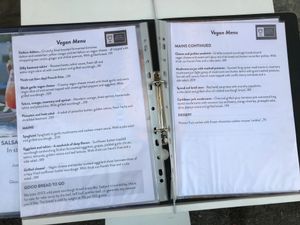 Vegan menu at Feast Society in Chiang Mai