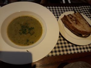 Pea Soup with half a Cheese Sandwich at Feast Society in Chiang Mai