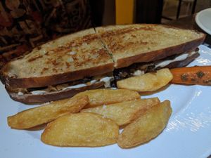 Grilled vegan cheese sandwich at Feast Society in Chiang Mai