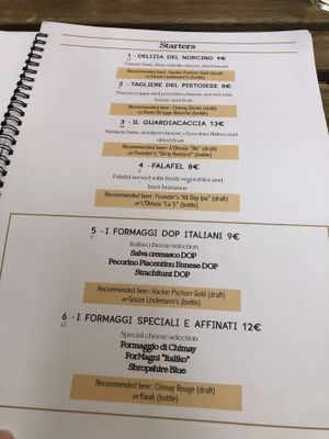 Menu  at La Degna Tana in Pistoia