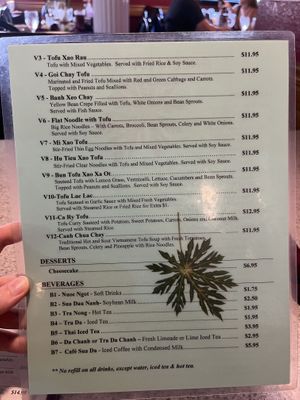 Vegetarian menu pt 2  at Green Papaya in Fort Smith