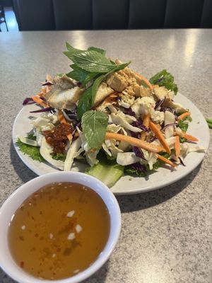 Tofu and raw veggie salad   at Green Papaya in Fort Smith