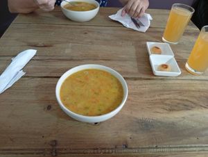 Sopa de lentejas rosadas... Espectacular!!! at Masala in Pereira