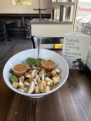 I opted for 2 sides of dressing since I’ve never been. The Evil Peanut was by far the best!!!   at The Chopped Leaf in Brandon