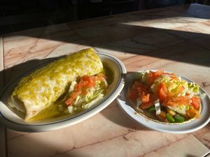 Potato, Avacado Green Chili Burrito / taco at Adriana's in Cottonwood