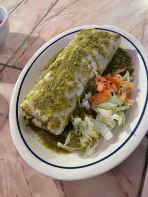 Vegan burrito made with potatoes and veggies #Veganuary at Adriana's in Cottonwood